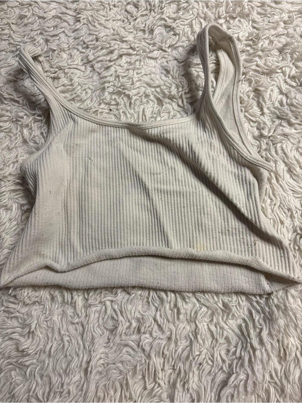 Aéropostale Classic Ribbed Tank Crop Top - Cream